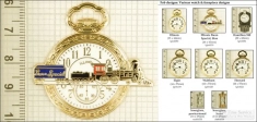 Pocket watch & timepiece-themed fobs, various designs with strap, key chain, & watch chain options