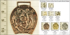 Western-themed decorative fobs, various designs with strap, key chain, & watch chain options