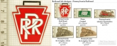 Pennsylvania railroad decorative fobs, various designs with strap, key chain, & watch chain options