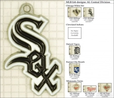 MLB team logo small decorative fobs (AL Central), pewter-toned, various teams & finishing options