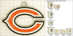 NFL team logo small decorative fobs (NFC North), pewter-toned, various teams & finishing options