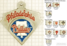 MLB team logo small decorative fobs (NL East), pewter-toned, various teams & finishing options