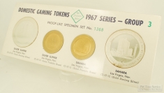 The Franklin Mint Domestic Gaming Tokens 1967 Series Group 3 set 1368; Silver Slipper, Sahara