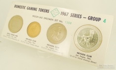 The Franklin Mint Domestic Gaming Tokens 1967 Series Group 4 set 1368; Gold Strike Inn & Nevada Club