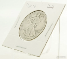 1942-D Walking Liberty $0.50 (fifty cent) US Coin, circulated, "Good" condition