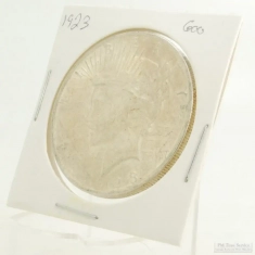 1923 Peace Dollar $1.00 US Coin, circulated, "Good" condition