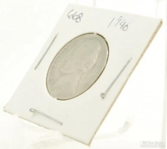 1940 Jefferson $0.05 (five cent) nickel US Coin, circulated, "Fine" condition