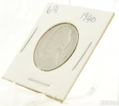 1940 Jefferson $0.05 (five cent) nickel US Coin, circulated, "Very Good" condition