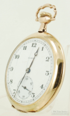 Illinois 12S 17J adj. 3p grade 405 pocket watch #3460881, elegant YGF thin-model HB&B case