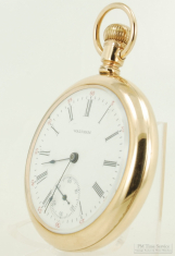Waltham 16S 17J grade No. 625 pocket watch #17937326, heavy YGF smooth polish swing-out case