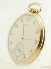 Hamilton 10S 17J adj. 3p grade 917 pocket watch #X178695, elegant thin-model 14k case, jeweler's box