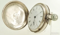 Waltham 18S 7J LS pocket watch #2575462, heavy Waltham coin silver #3 HC with stepped bezels