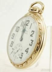 Hamilton 16S 21J LS adj. 6p 992B pocket watch #C142809, heavy YGF Hamilton model #11 SB&B case