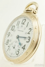 Hamilton 16S 23J LS adj. 5p 950E (Elinvar) pocket watch #2618178, YGF model "A" case, Canadian dial