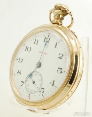 Hampden 12S 15J PS Gen'l Stark pocket watch #1855425, heavy YGF smooth polish HB&B case