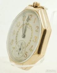 Illinois 12S 17J adj. 3p The Autocrat grade 405 pocket watch #3691983, YGF 8-sided case, fancy dial