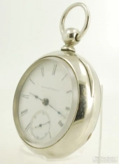 Elgin 18S 11J key wind grade 13 pocket watch #1618833, heavy smooth polish WBM HB&B case