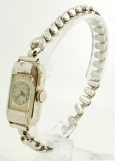 Gruen 15J adj. 4p Gruen Guild ladies' wrist watch #1775292, attractive WGF rectangular engraved case