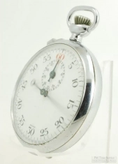 Jules Racine 45mm 7J grade No. 3364 #100230 1/5 second timer/stopwatch, heavy HB WBM case, with box