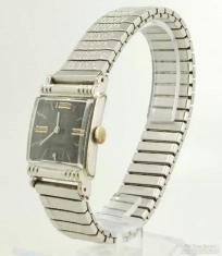 Elgin 17J adj. grade 673 wrist watch #S690949 (50690949), impressive rectangular WGF & SS case