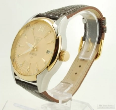 Horus K.T 17J automatic wrist watch with quickset date, YBM & SS WR display case, Eye of Horus dial