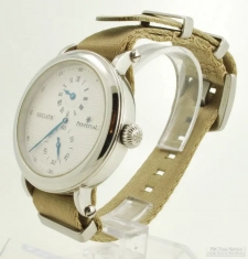 Perpetual 20J Regulator automatic wrist watch, heavy SS round WR display case, fancy dial