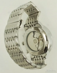 Luobin jeweled automatic wrist watch with dual time, 24 hour, & quickset day/date, SS WR case, box