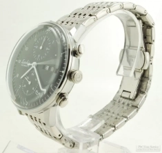 Luobin jeweled automatic wrist watch with dual time, 24 hour, & quickset day/date, SS WR case, box