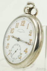 Vacheron & Constantin 43mm 15J pocket watch #380288, heavy 0.900 Sterling silver HB V&C case
