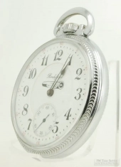 Rockford 16S 15J LS grade 585 pocket watch #581740, heavy WBM SB&B case, Harley Davidson emblem dial