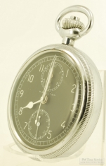 Hamilton 16S 19J adj. 3p Model 23 military chronograph pocket watch #P9844, chrome (WBM) SB&B case