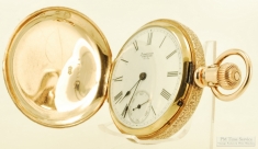 Waltham 14S 13J LS adj. grade No. 14 pocket watch #4070910, heavy 14k gold fully engraved Waltham HC