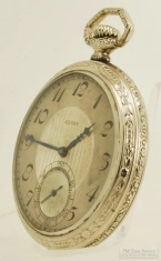 Elgin 12S 7J grade 303 pocket watch #29615851, lovely WGF SB&B case with art-deco style engraving