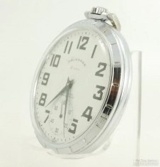 Delaware Watch Co. (Swiss) 47mm 21J LS adj. 6p grade AYL pocket watch, WBM chrome SB&B Delaware case