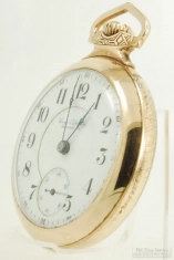 Illinois 18S 17J LS adj. 4p grade 65-E pocket watch #1375062, heavy YGF SB&B case, jeweler's mark