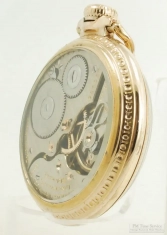 Hamilton 16S 21J LS adj. 5p grade 992 pocket watch #2483485, YGF SB&B display case, Montgomery dial