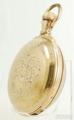 Elgin 18S 7J LS adj. HCM grade 307 pocket watch #11700224, YGF fully engraved box-hinge SB&B case