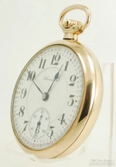 Hamilton 16S 21J LS adj. 5p grade 992 pocket watch #1332793, heavy SB&B YGF case, Montgomery dial
