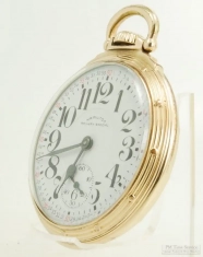 Hamilton 16S 23J LS adj. 6p grade 950B pocket watch #S22463, YGF model A case, Montgomery dial