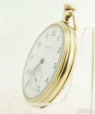 Waltham 12S 17J grade No. 225 pocket watch #21683601, handsome YGF HB smooth polish case