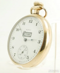 Elgin 16S 7J grade 291 pocket watch #11520140, heavy YGF SB&B case, Hudson Motor Car dial emblem