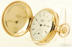 Elgin 6S 11J grade 119 ladies' pocket watch #4984175, impressive heavy engraved 14k gold HC