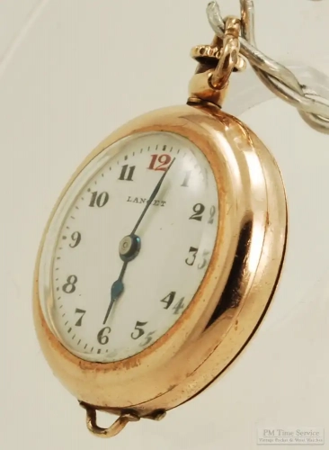 Lancet 24mm 7J 2p ladies' pocket watch, attractive YGF HB case with  wrist watch conversion loop