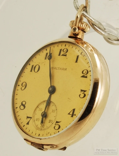 Waltham 6-OS 15J Sapphire ladies' pocket watch #22285072, attractive  YGF HB Waltham case - Main Image