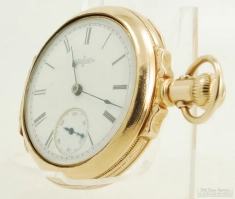 Elgin 6S 7J LS HCM grade 95 ladies' pocket watch #2942237, modified YGF HB&B box-hinge case