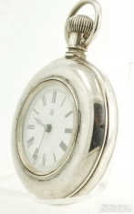 Waltham 8S 7J LS Wm. Ellery pocket watch #2045176, cup-style swing-out coin silver case