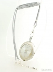 Sheffield 1J grade EB 8800 nurse's pendant watch, WBM round case, 32" grey nylon cord necklace