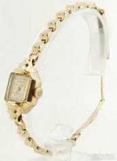 Bulova 21J Excellency grade 6BA A9 ladies' wrist watch, handsome YGF smooth polish square case