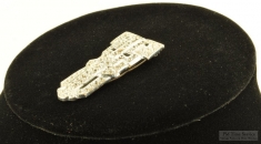 Vintage art-deco silver-plated and rhinestone shoe clip, diamond-shaped center detail