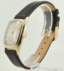 Elgin 15J grade 536 wrist watch #X136399, elegant YGF rectangular case with a lightly curved back
